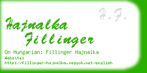 hajnalka fillinger business card